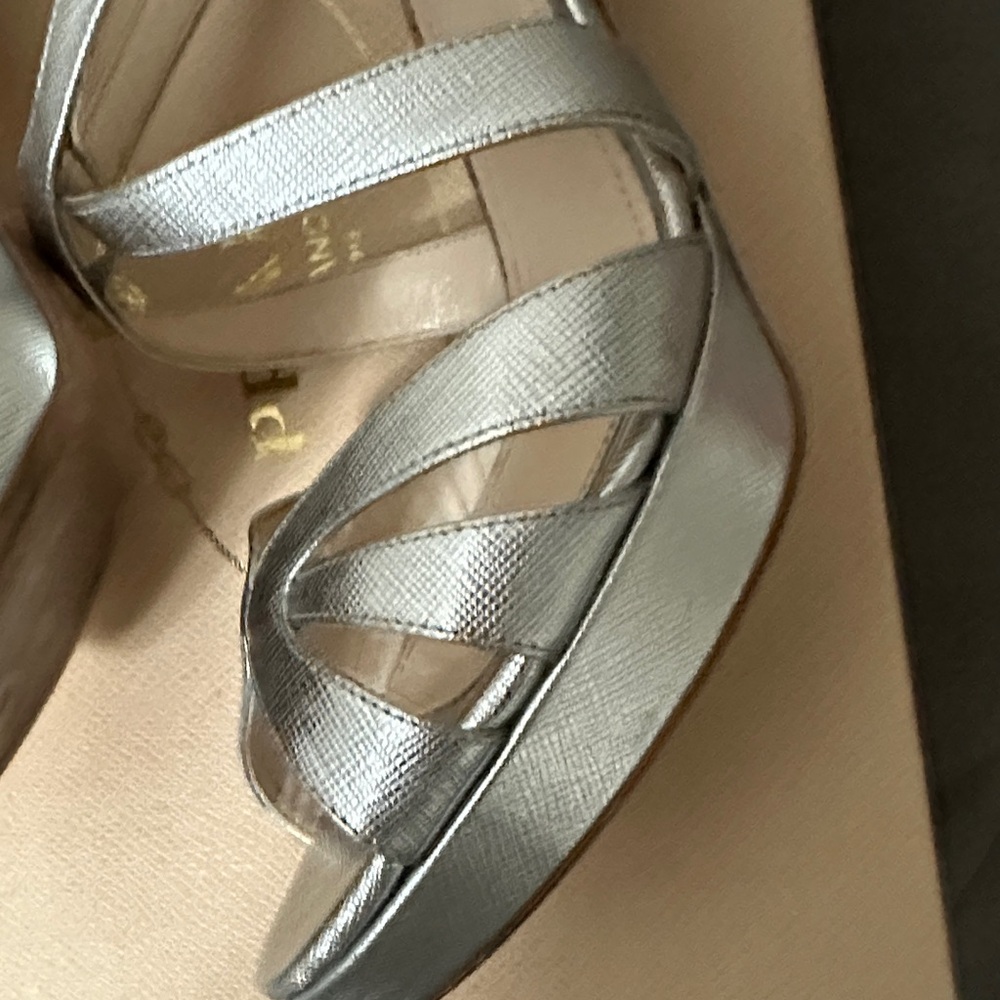 Prada Silver Strappy Heels - Picture 15 of 16
